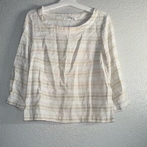 Sigrid Olsen Cream Striped Blouse